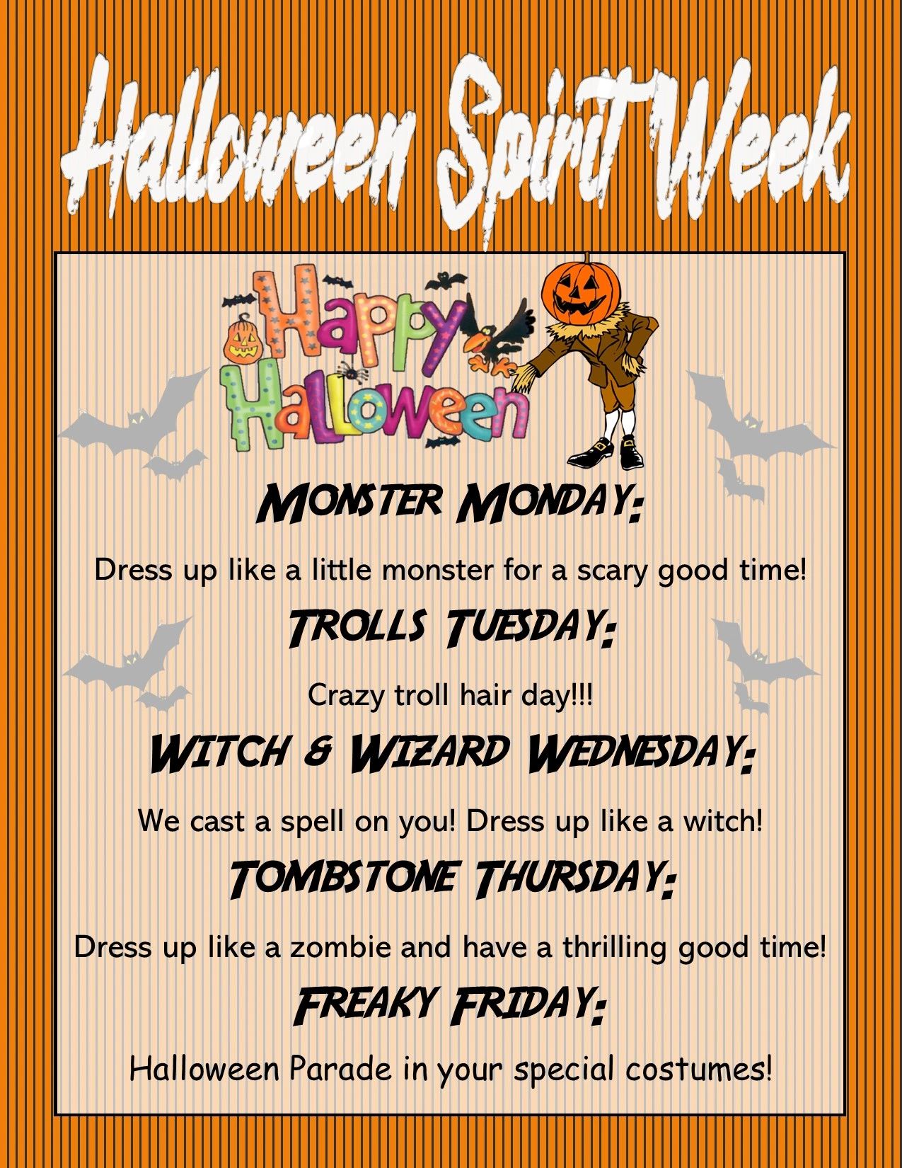 Halloween Spirit Week!